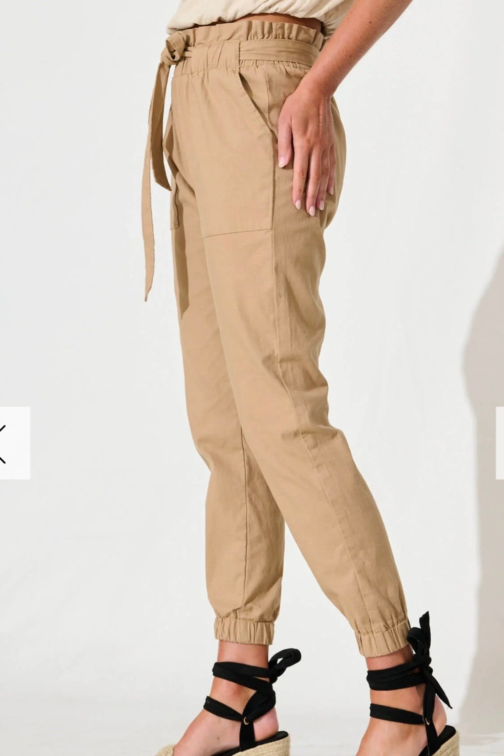 AUDRA STRETCH PANT- Black & Beige