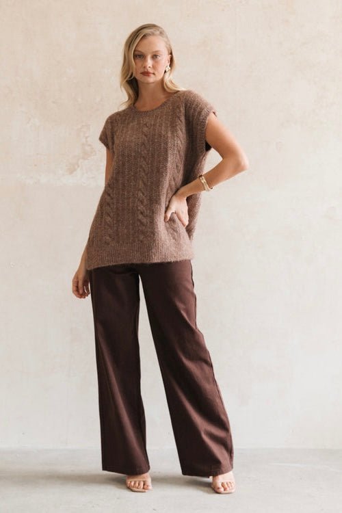 FIFI FLUFFY KNIT- Cream & Chocolate