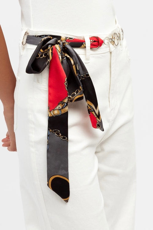 SCARF CHAIN BELT- Blue & Grey