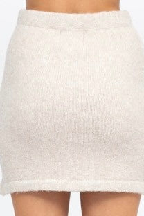 PATRICE KNIT MINI SKIRT- Black & Beige