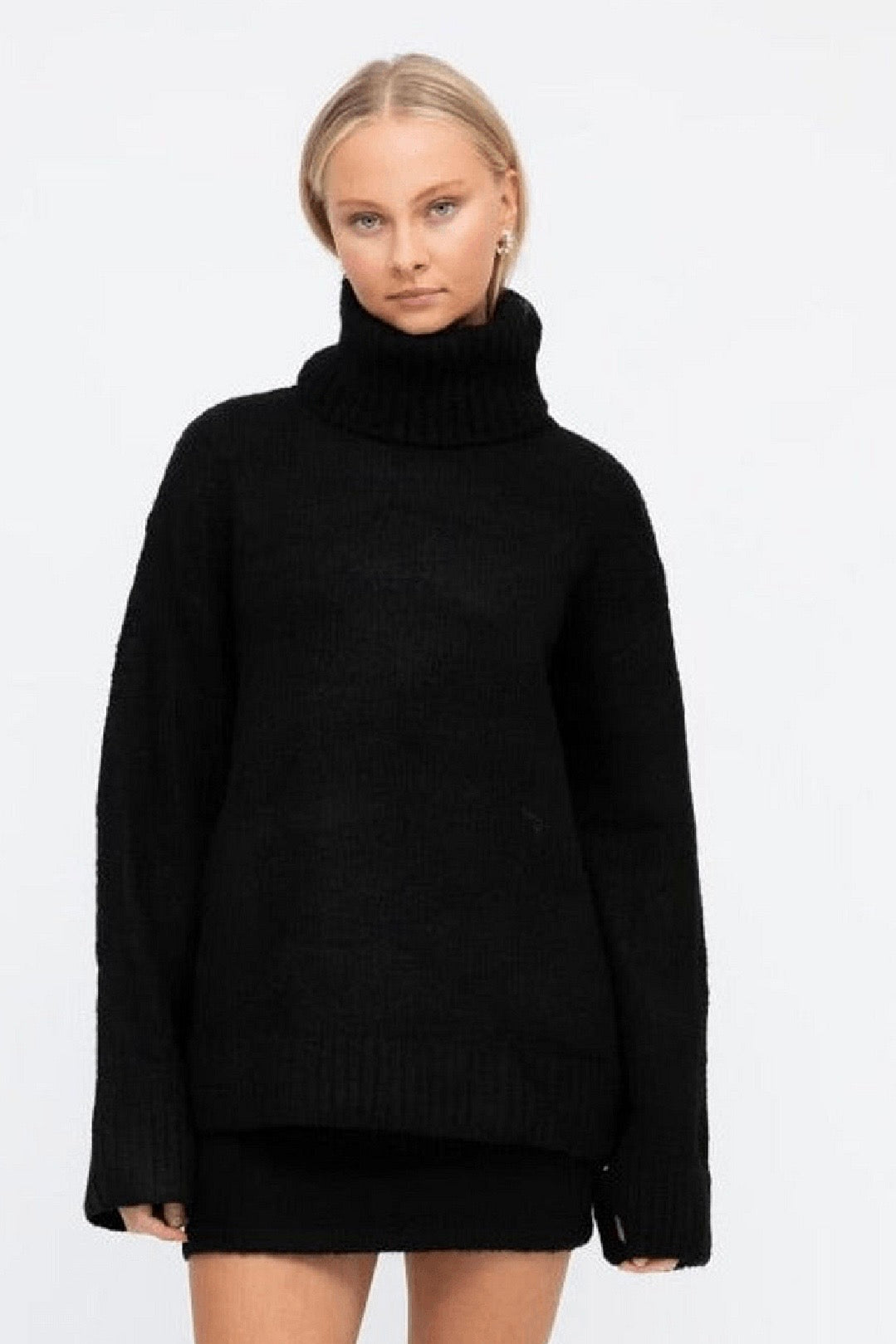 soft fluffy roll neck loose fit jumper
