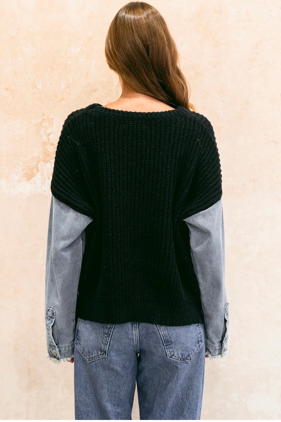 VELLO DENIM KNIT- White & Black
