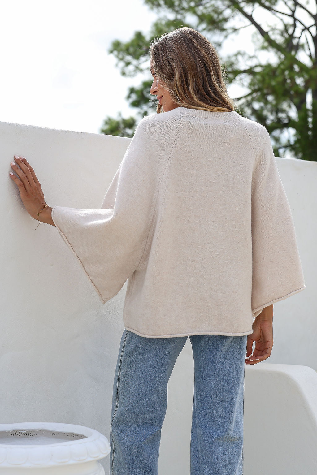 SOPHIA V NECK KNIT- Coco , Oatmeal & Black