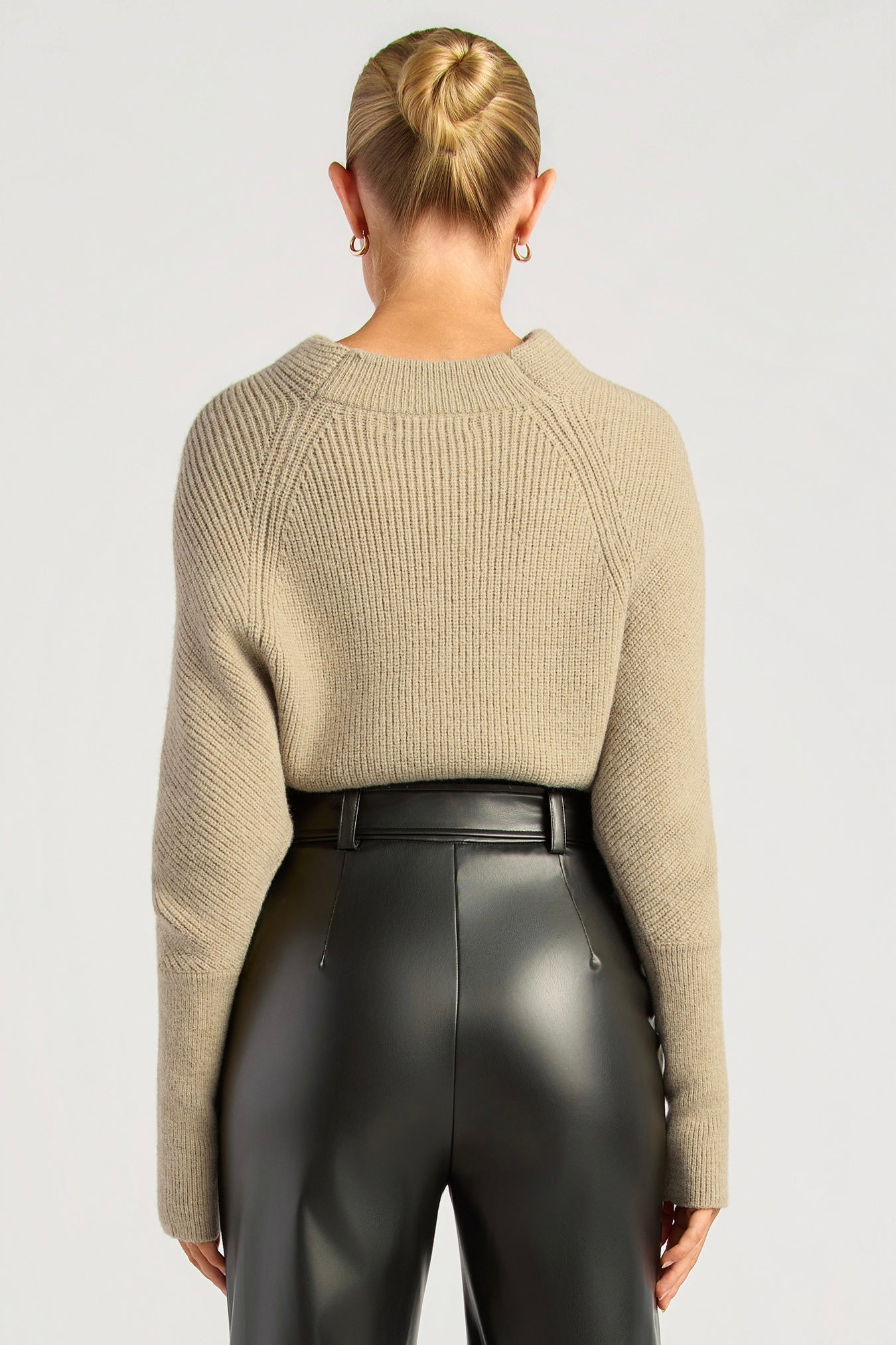 SASHA BATWING KNIT -Black & Oatmeal