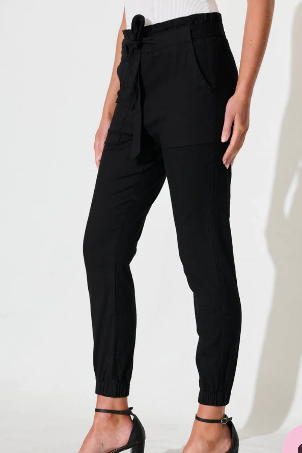 AUDRA STRETCH PANT- Black & Beige