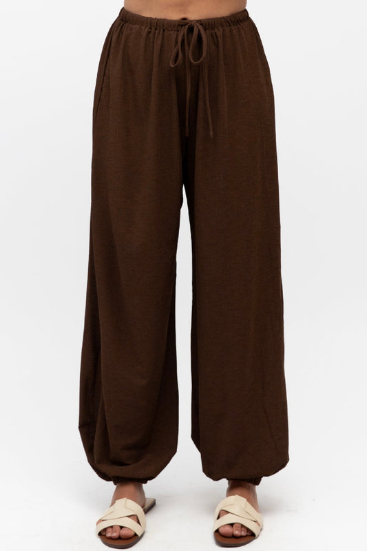 Brown wide-leg balloon pants ebby and i