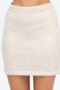 PATRICE KNIT MINI SKIRT- Black & Beige