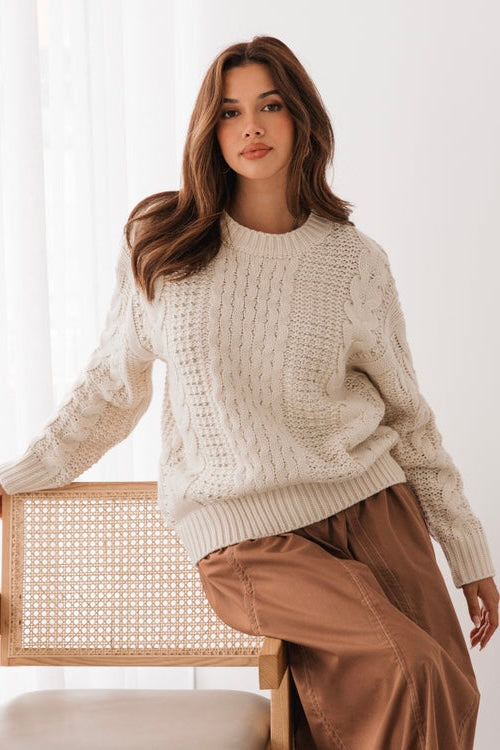 cable knit with stud detail label of love