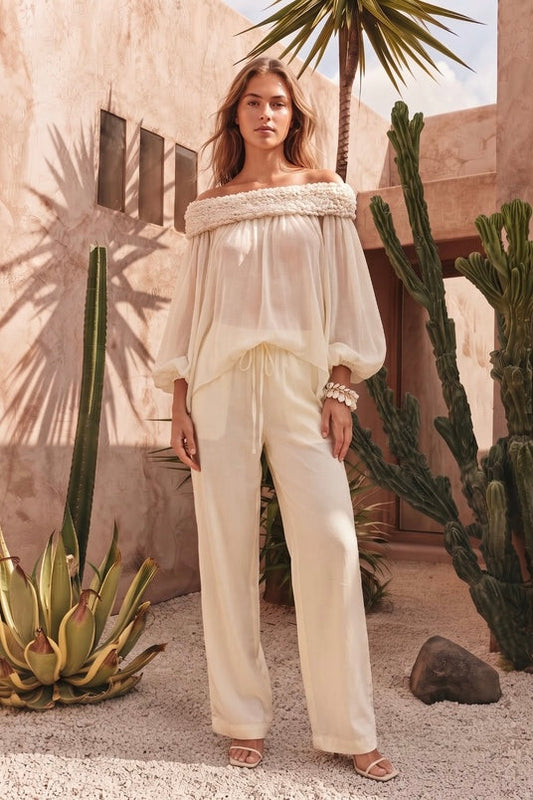 THE CELINE TOP- Pink & Butter