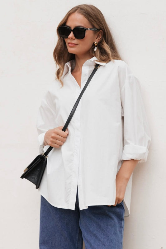 white cotton shirt