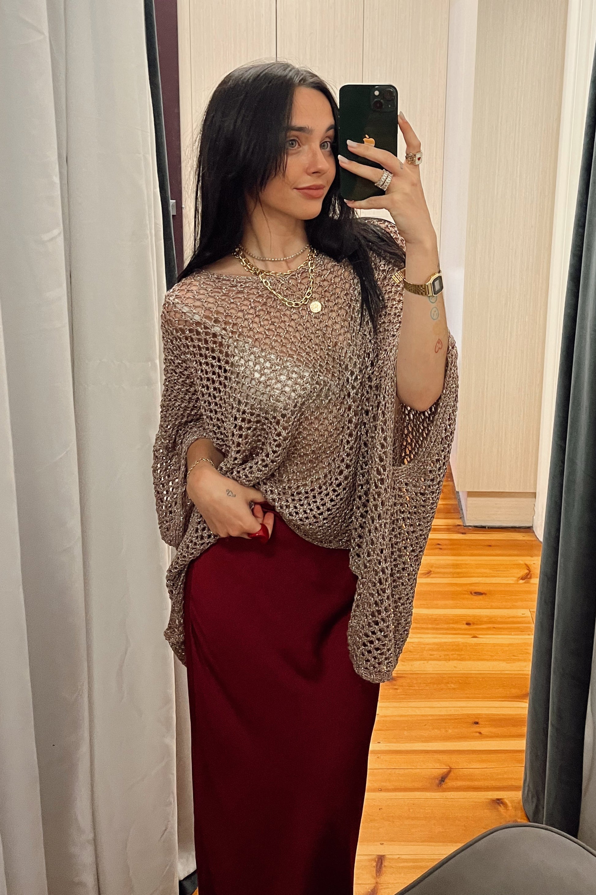 worthier the label hollow knit top