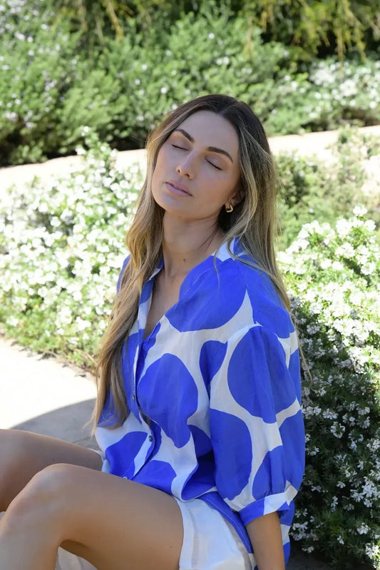 RONNY SHIRT- Chocolate . Red & Blue