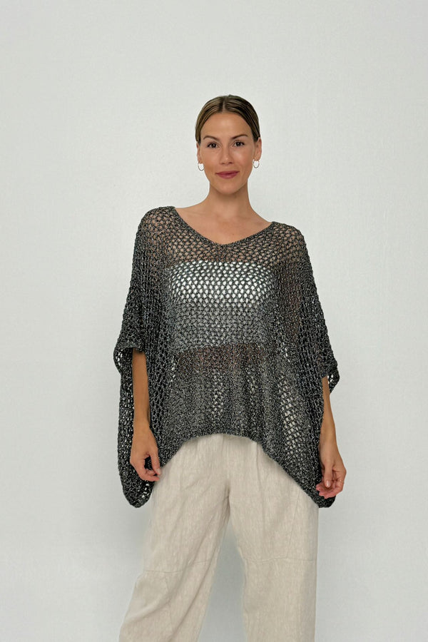 worthier the label hollow knit top