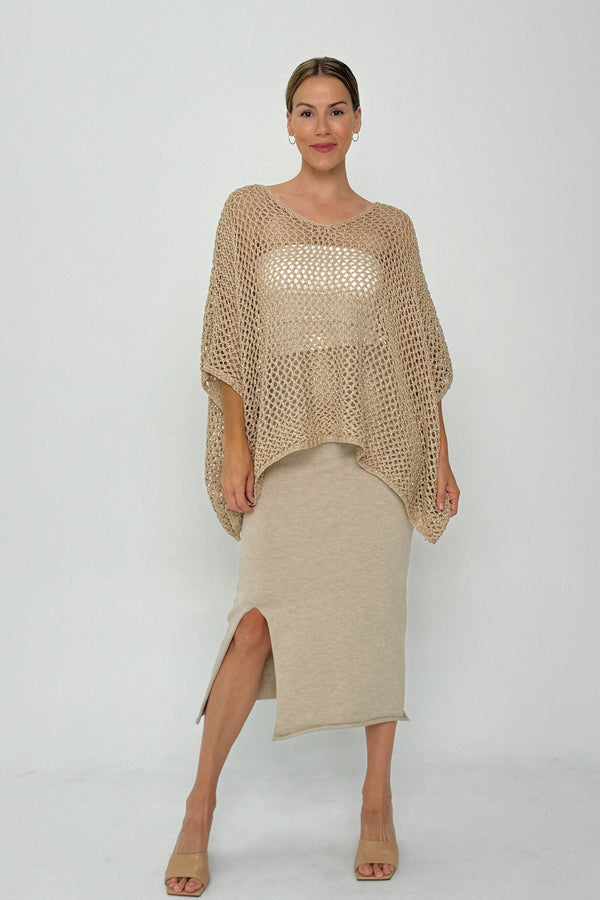 worthier the label hollow knit top