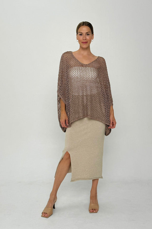 worthier the label hollow knit top