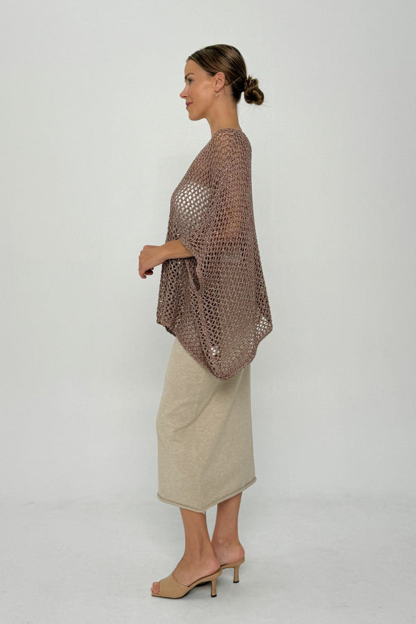worthier the label hollow knit top