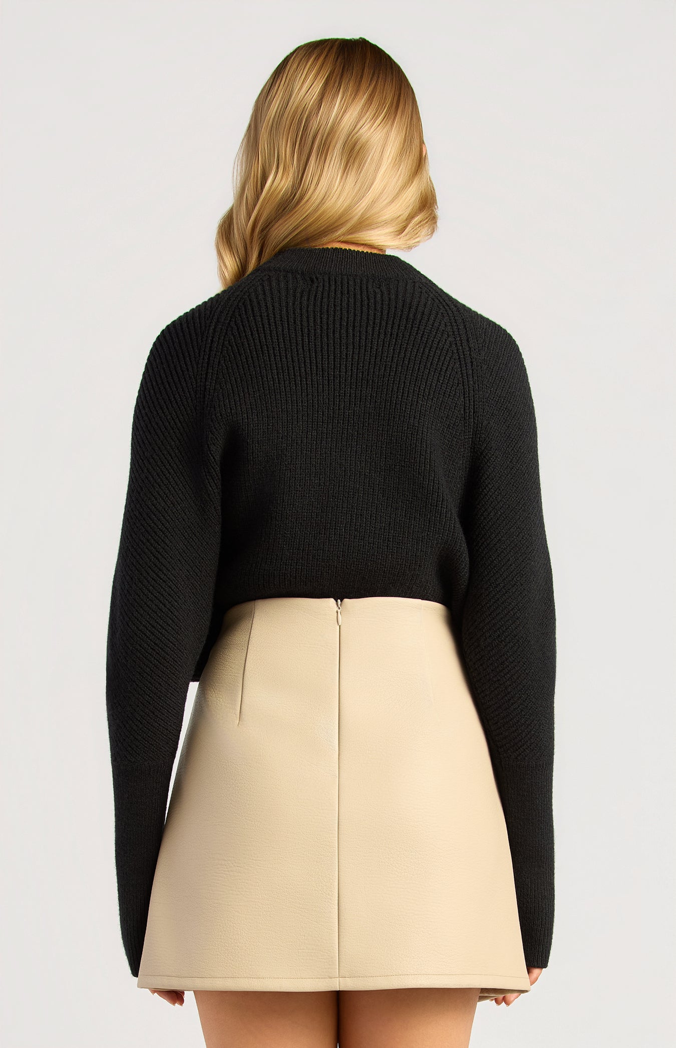 SASHA BATWING KNIT -Black & Oatmeal