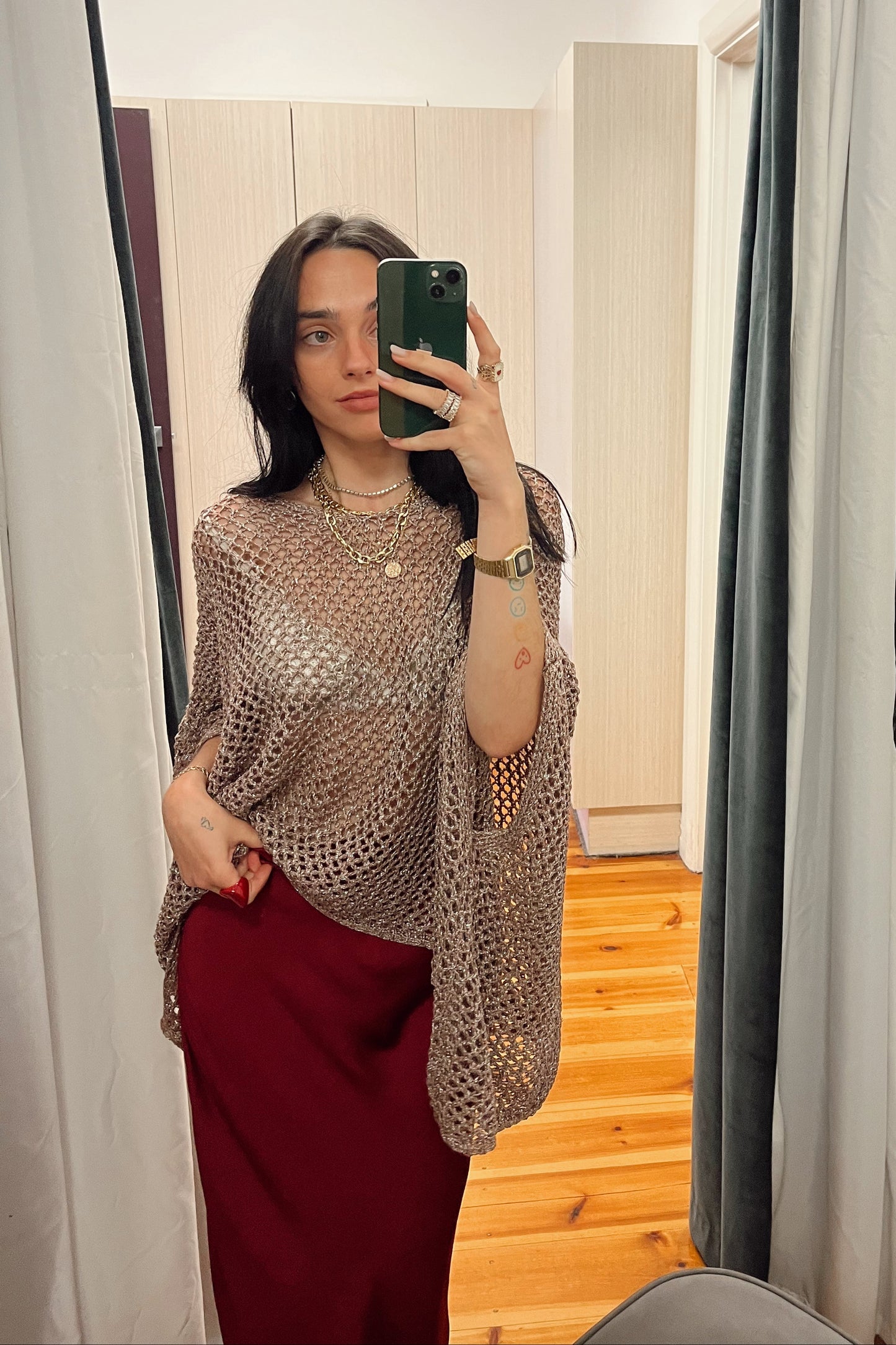 worthier the label hollow knit top