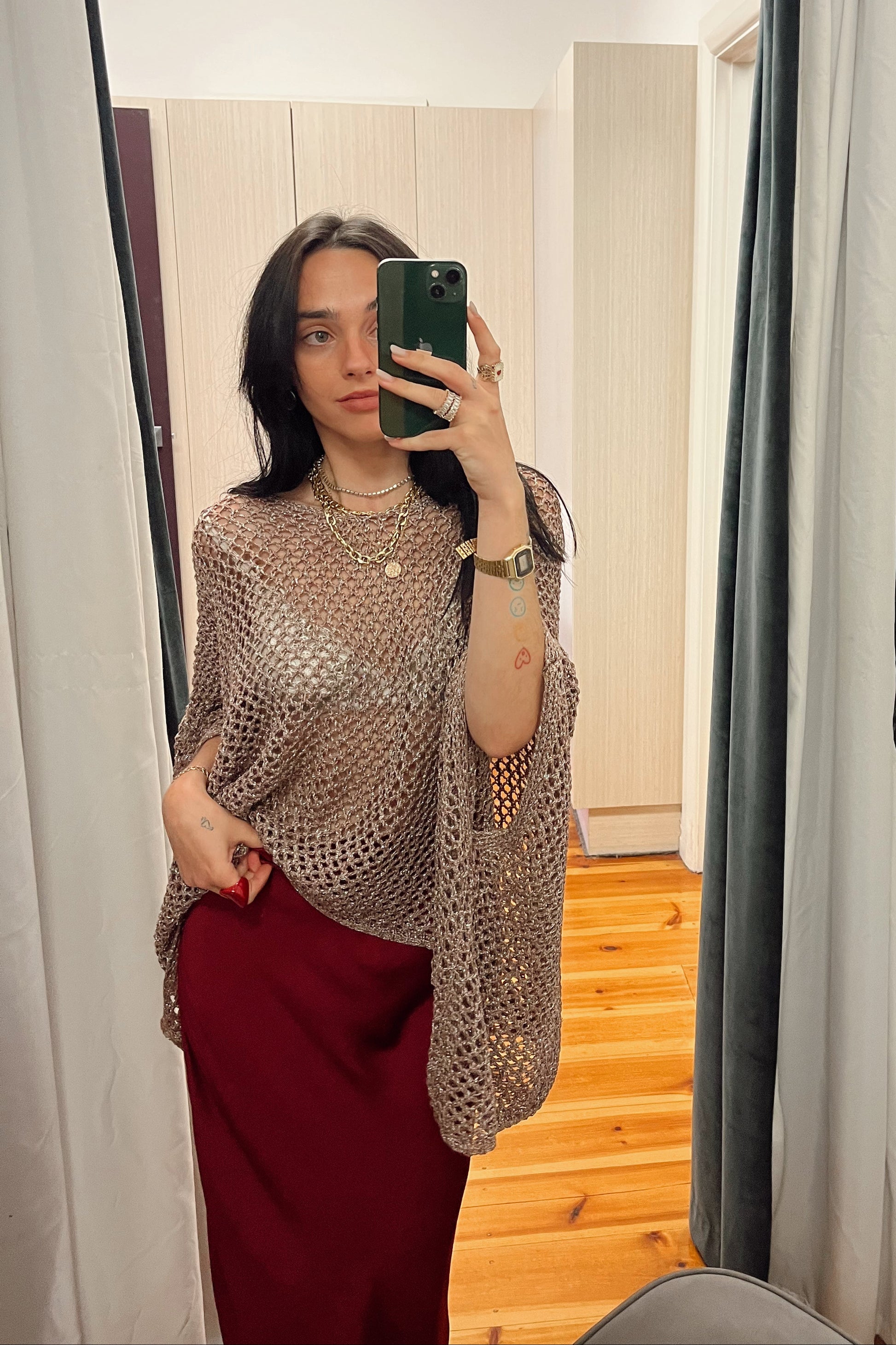 worthier the label hollow knit top