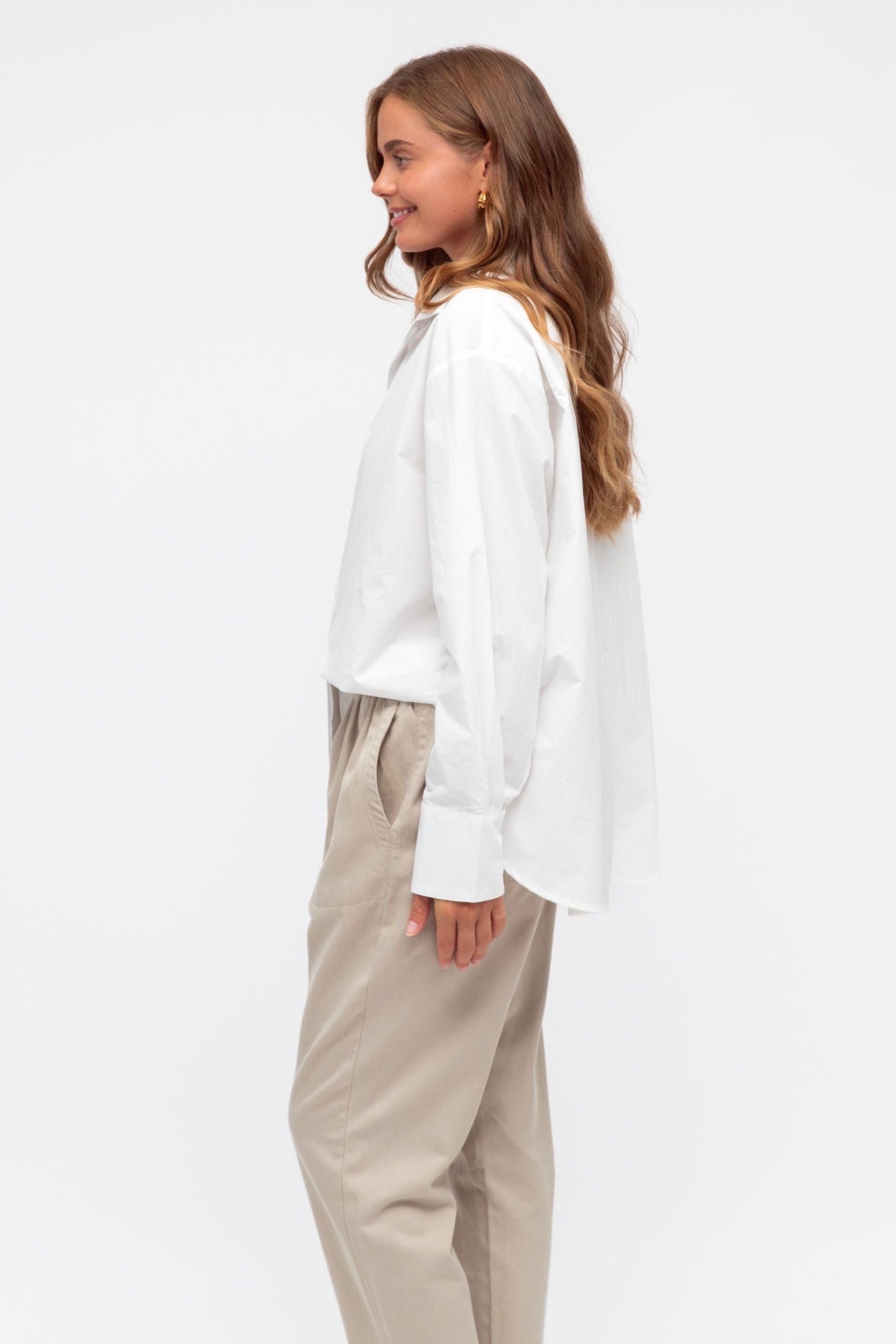 label of love white button up shirt