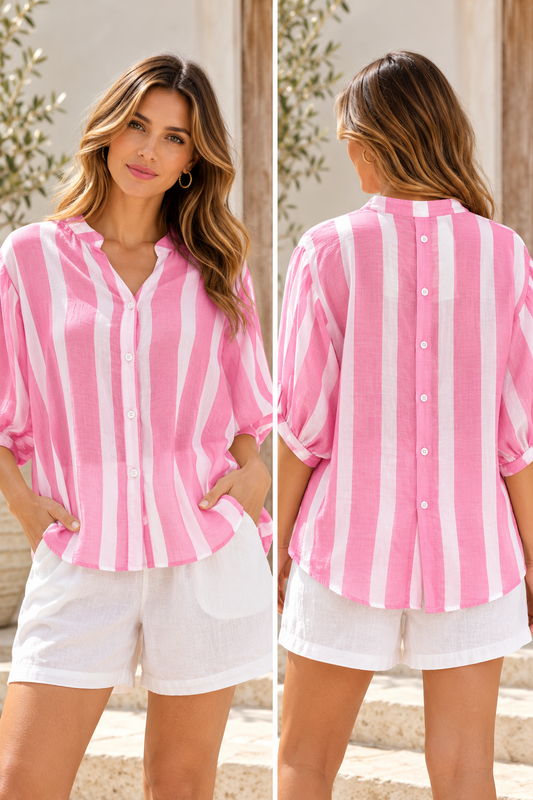 CARIBEAN SHIRT - Blue & Pink