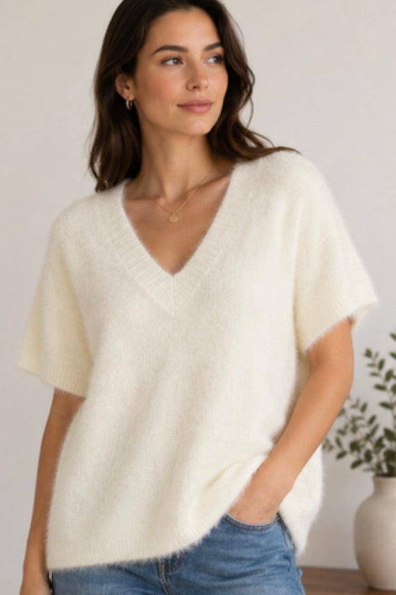 DELANEY FLUFFY KNIT-Rust & Milk