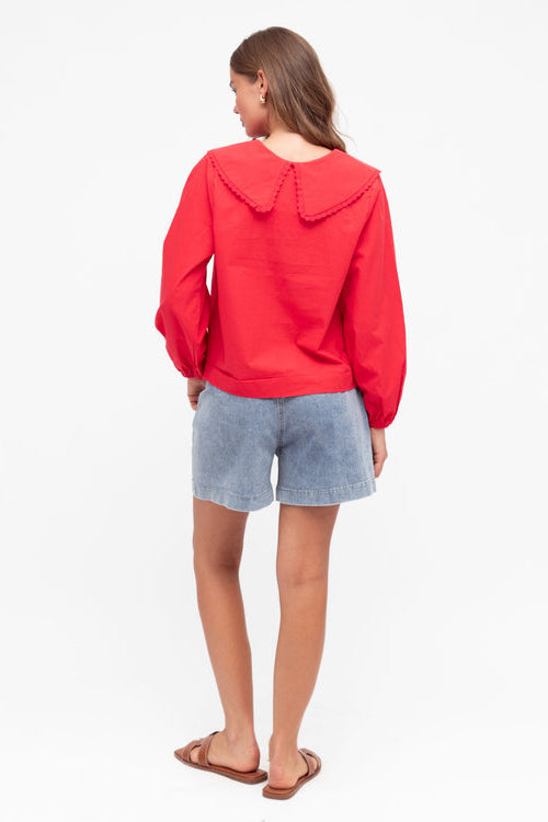 paper heart red collared shirt
