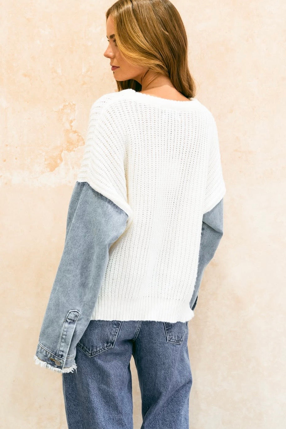 VELLO DENIM KNIT- White & Black