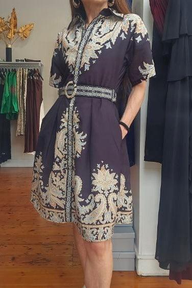 TUSCANY DRESS- Beige & Apricot