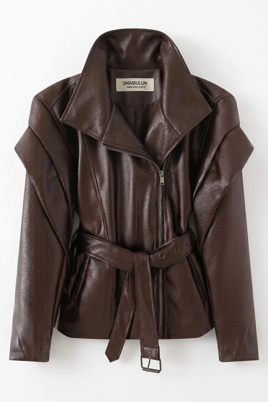 CARLIA FAUX LEATHER JACKET