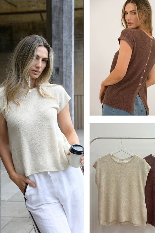 LILA KNIT- Beige & Brown
