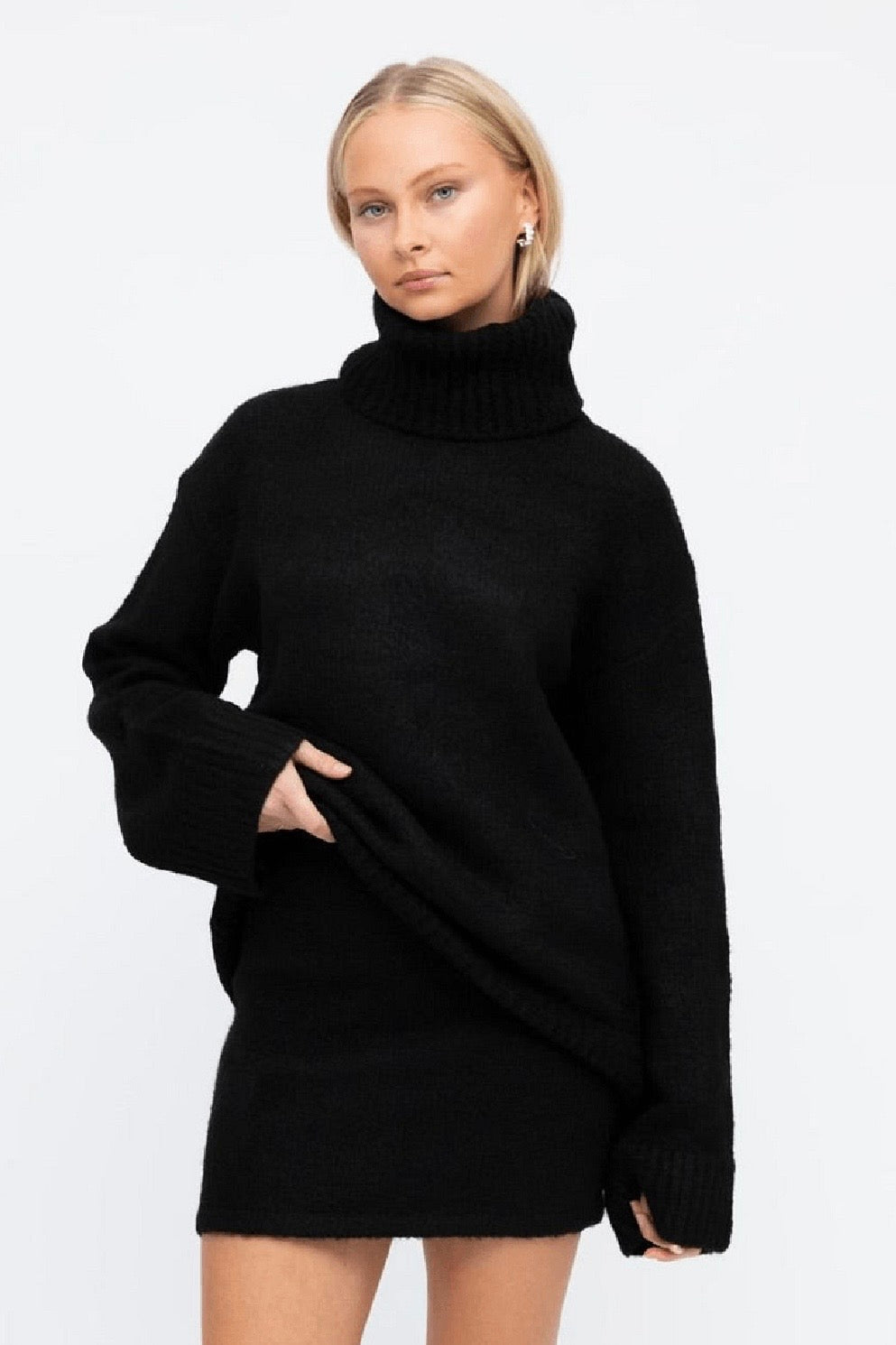 PATRICE KNIT MINI SKIRT- Black & Beige
