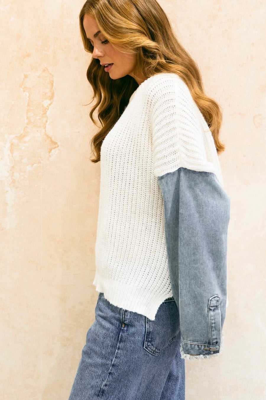 VELLO DENIM KNIT- White & Black