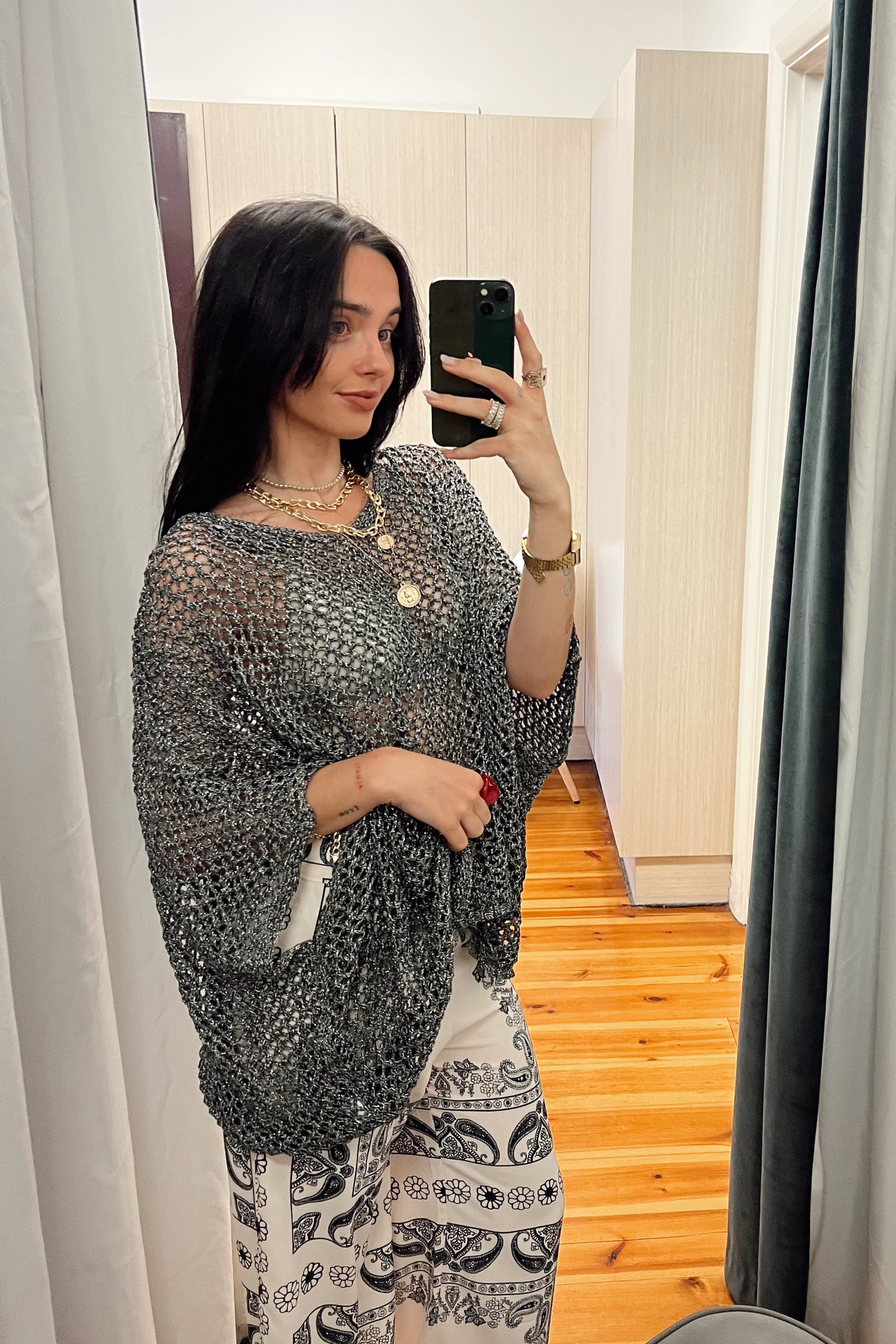 worthier the label hollow knit top