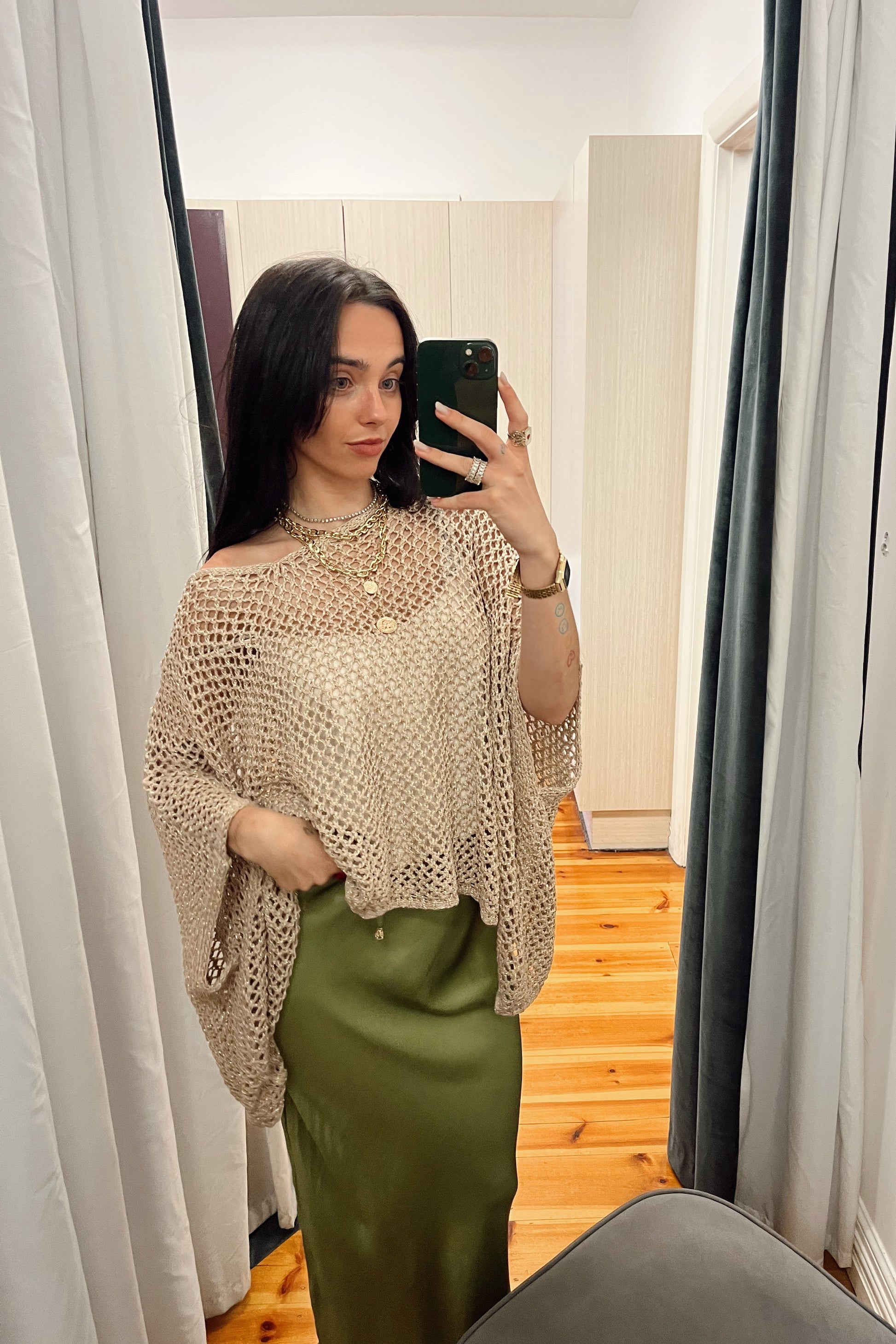 worthier the label hollow knit top