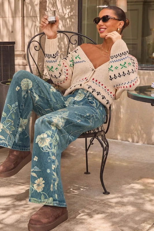 AVINA FLORAL FLARE JEAN - Pre-Order