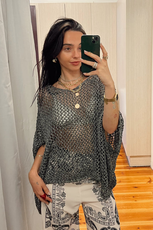 worthier the label hollow knit top