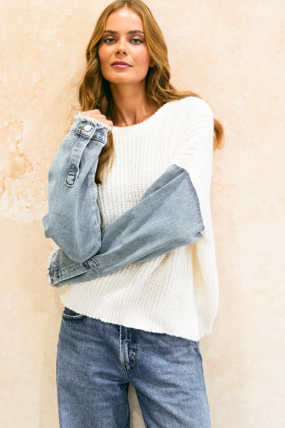 VELLO DENIM KNIT- White & Black