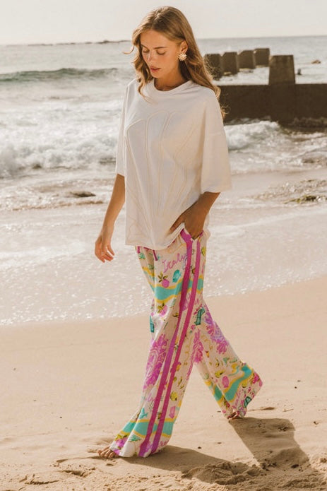 SHELLA TEE - Blue & White