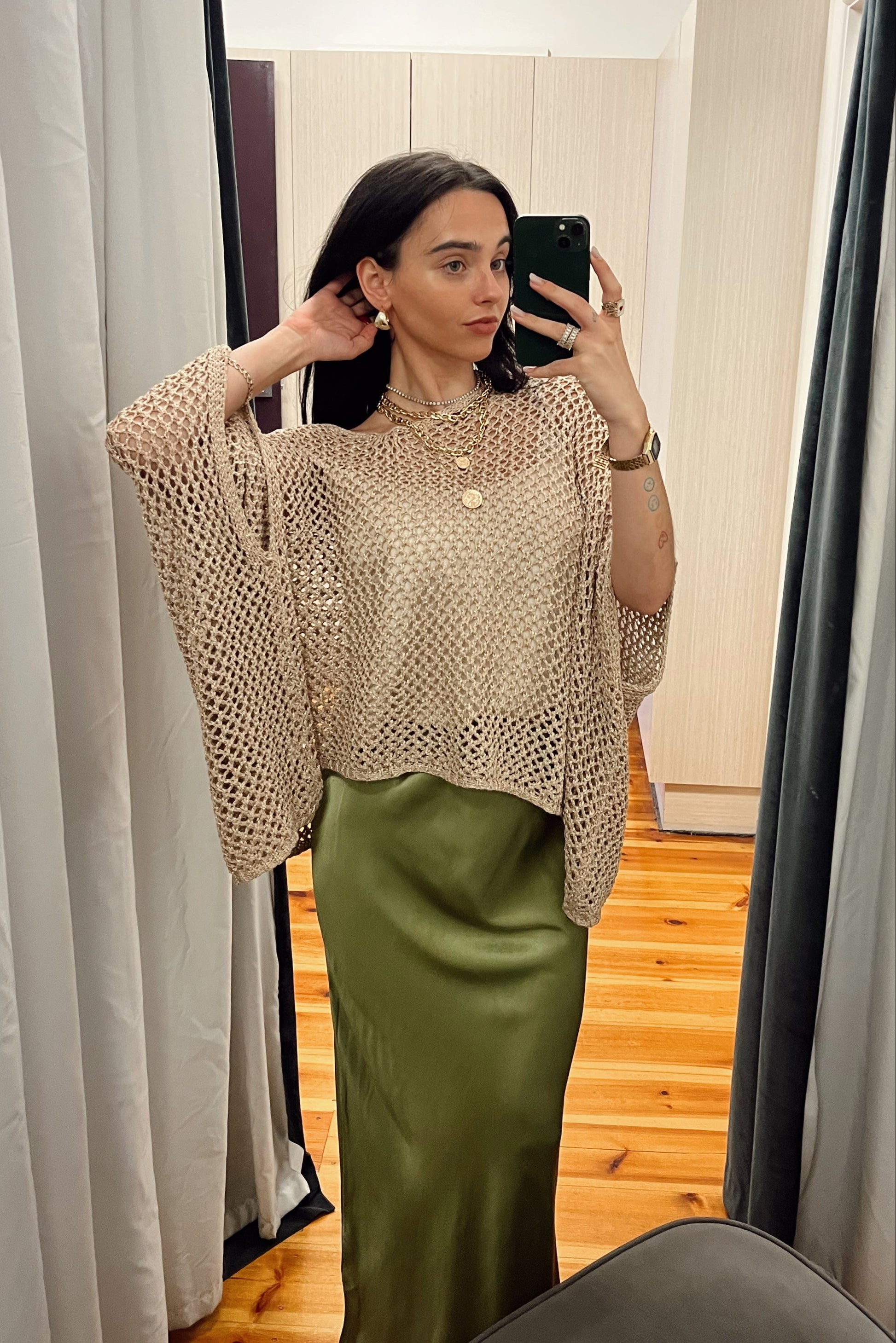 worthier the label hollow knit top