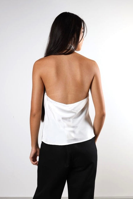 LOLA HALTER TOP - Black & White