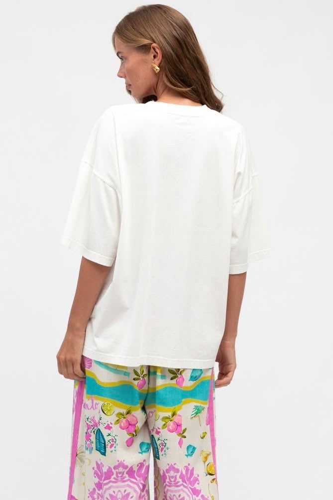 SHELLA TEE - Blue & White