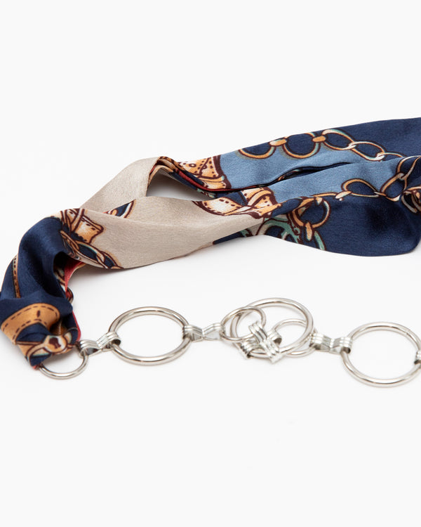 SCARF CHAIN BELT- Blue & Grey
