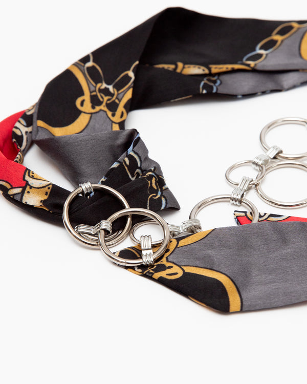 SCARF CHAIN BELT- Blue & Grey