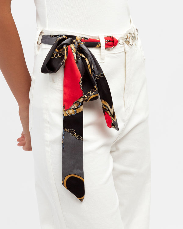 SCARF CHAIN BELT- Blue & Grey