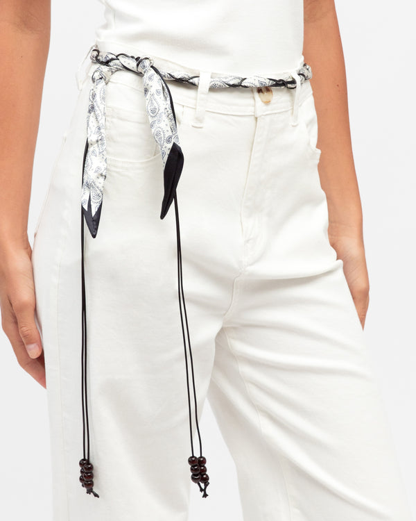 SCARF TASSEL BELT -Brown & Black