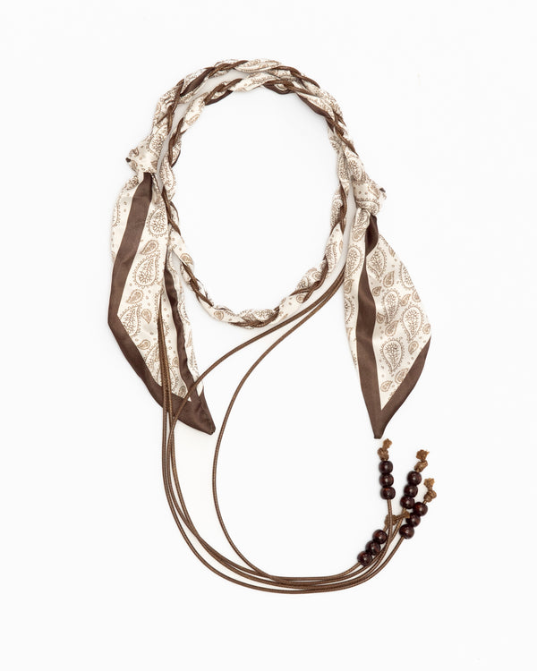 SCARF TASSEL BELT -Brown & Black