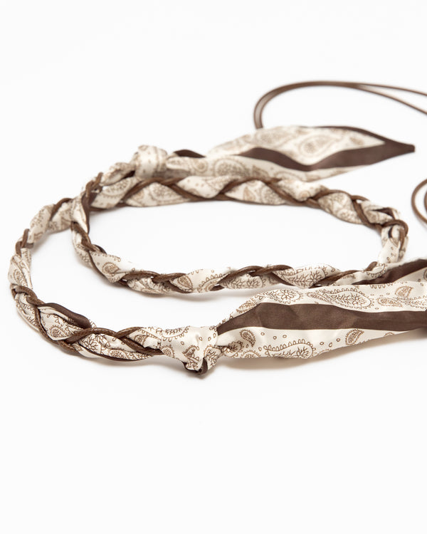 SCARF TASSEL BELT -Brown & Black