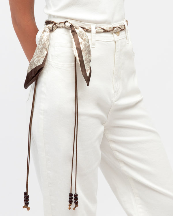 SCARF TASSEL BELT -Brown & Black