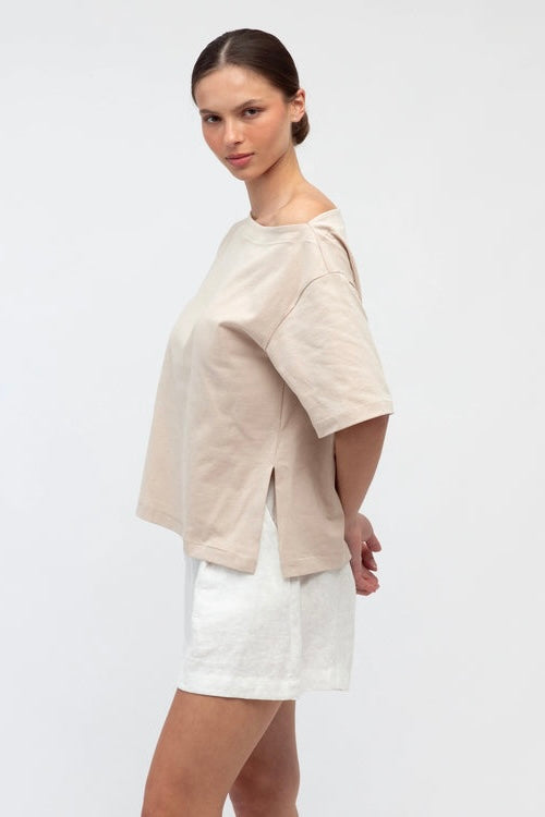 AMY TEE- Chocolate & Beige & Black